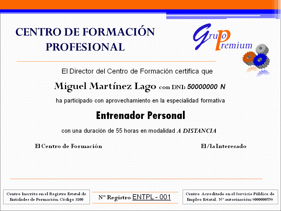 Diploma Entrenador Personal
